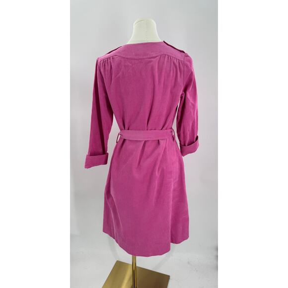 Antik Batik Anthropologie Pink Corduroy Dress A line Tie Waist 36 S M NWOT - Picture 4 of 11